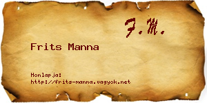 Frits Manna névjegykártya